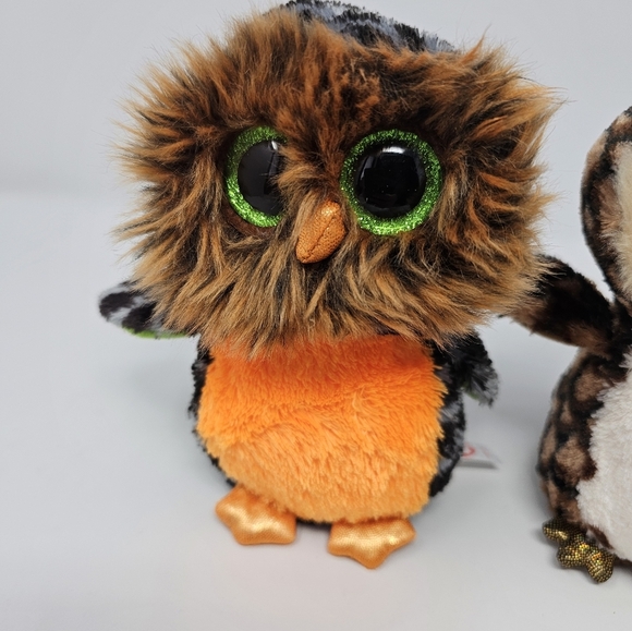 Beanie Boos Bundle of Two Owls Midnight Sammy Stuffed Plush Animals 7 inch - Picture 2 of 10